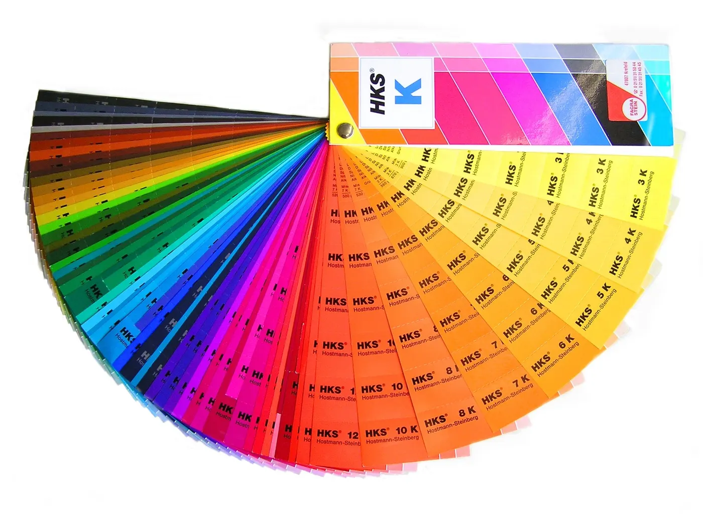 Un nuancier de couleurs ouvert en éventail